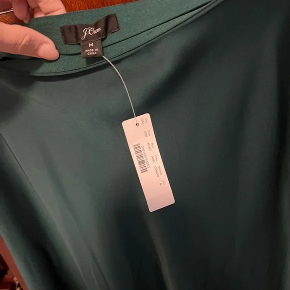 NWT J. Crew green silk midi skirt size medium - Picture 4 of 4